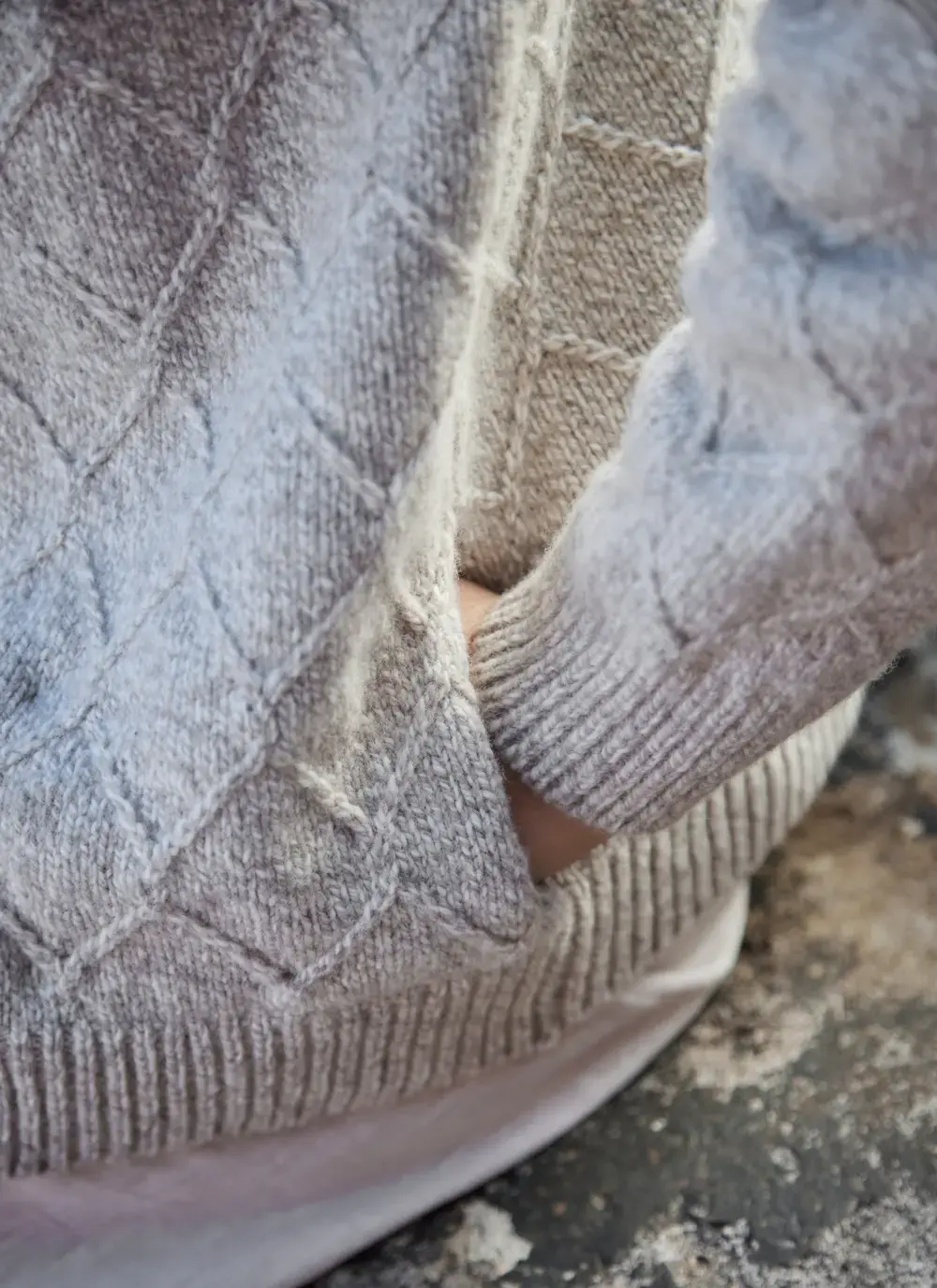 Cashmere Open Diamond Cardigan