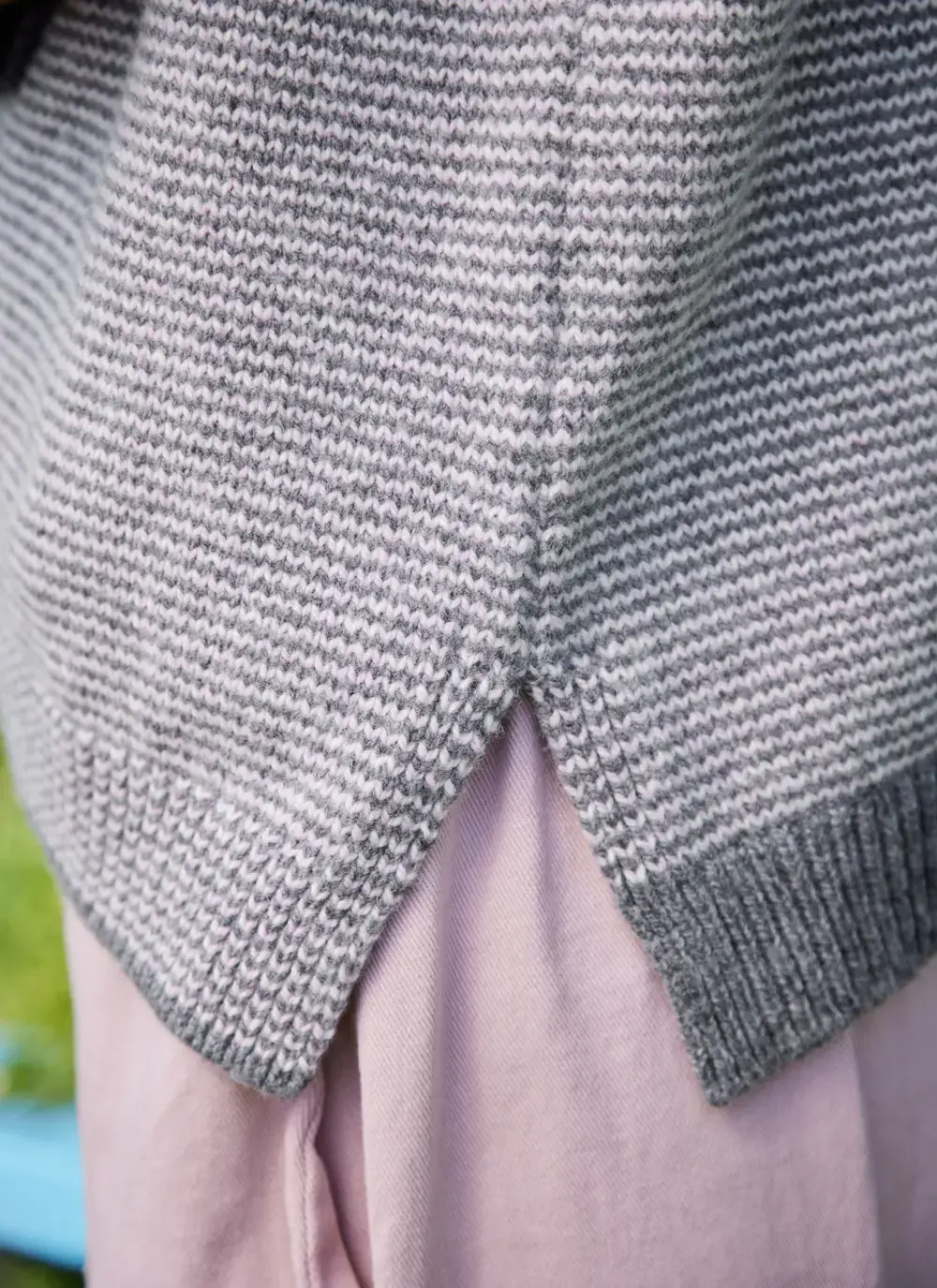 Cashmere Stripe Crew Neck Sweater