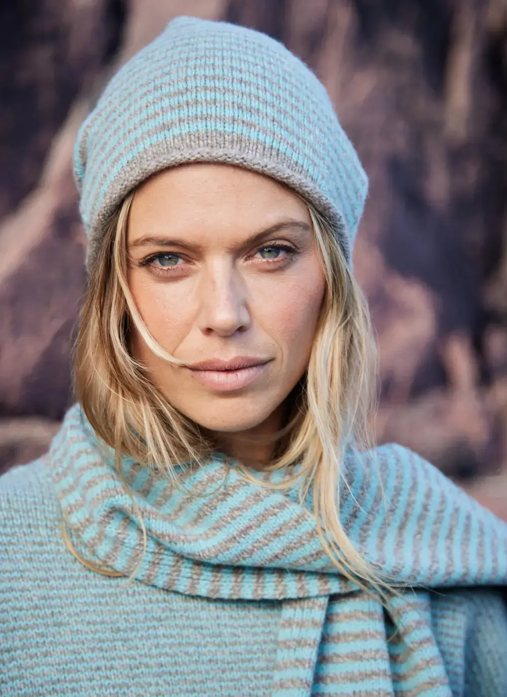 Cashmere Stripe Beanie 