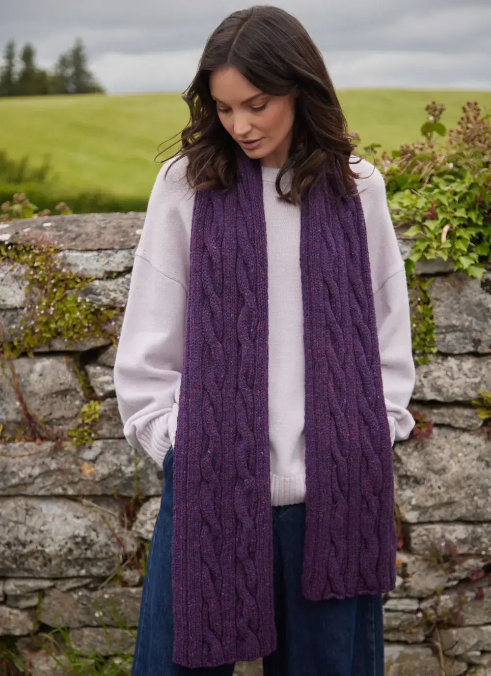 Fisherman Donegal Cable Scarf