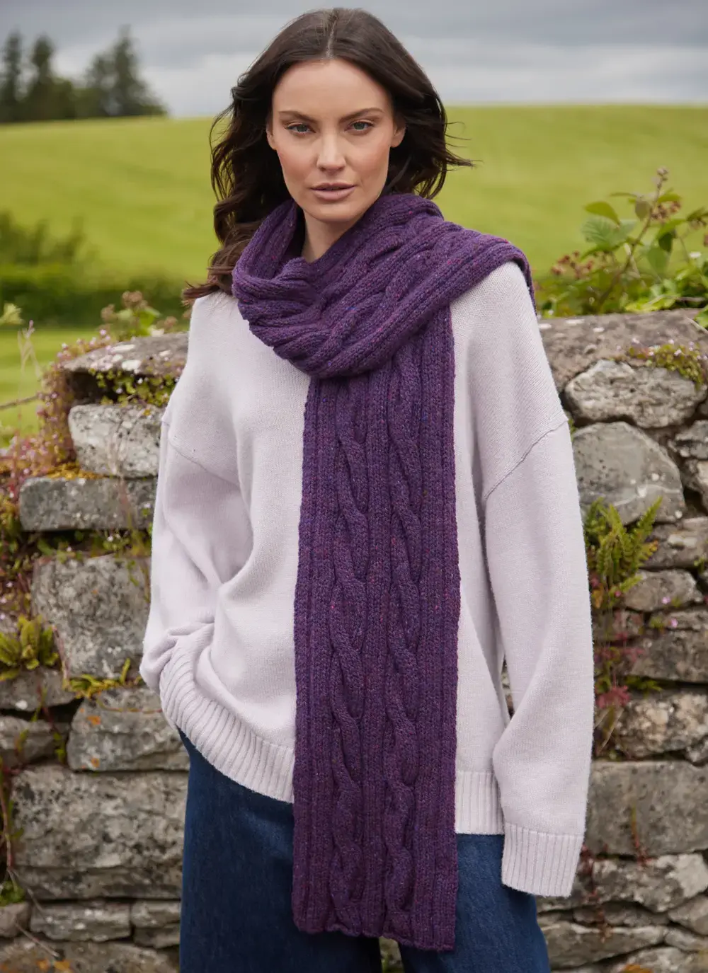 Fisherman Donegal Cable Scarf