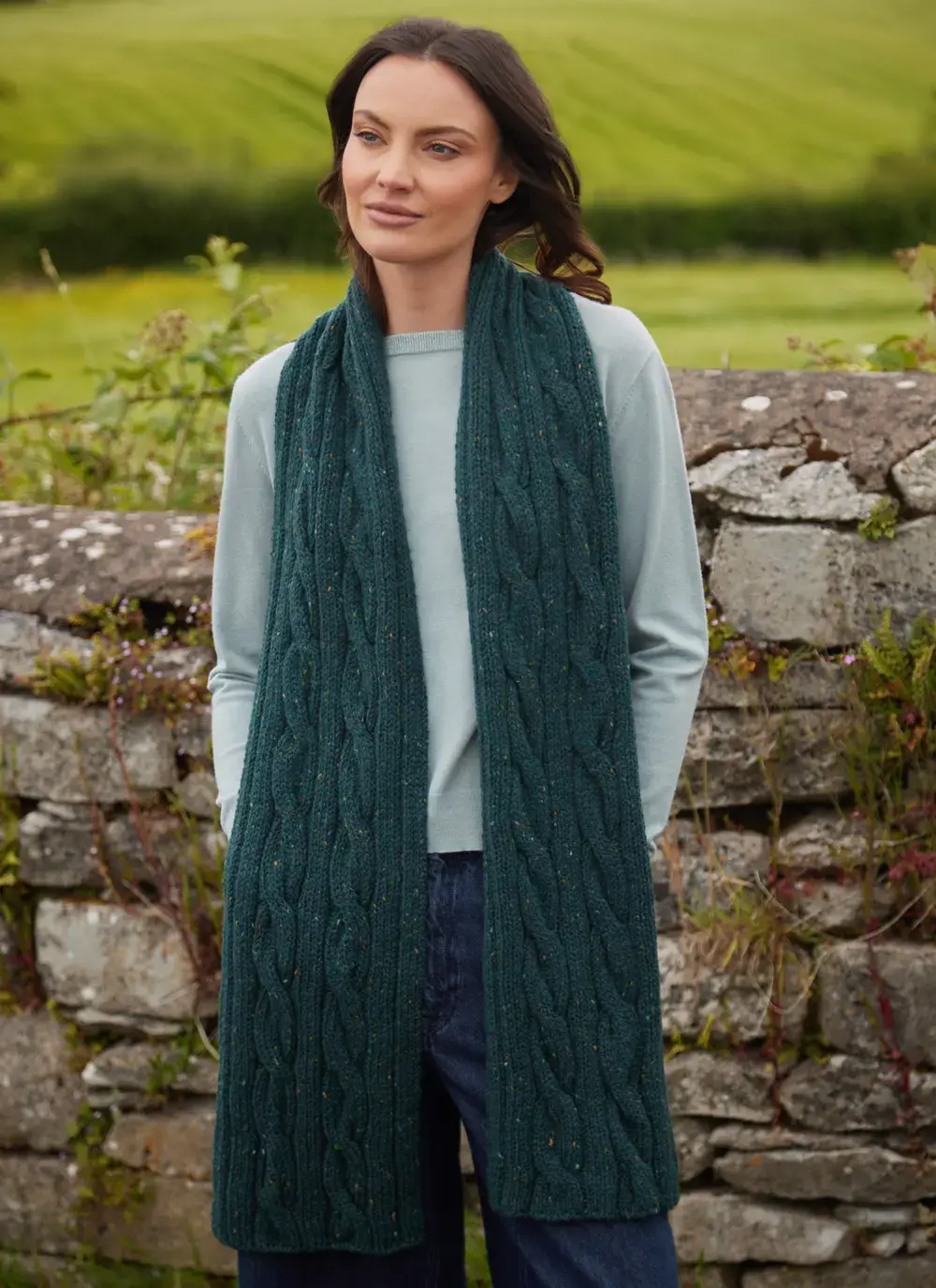 Fisherman Donegal Cable Scarf