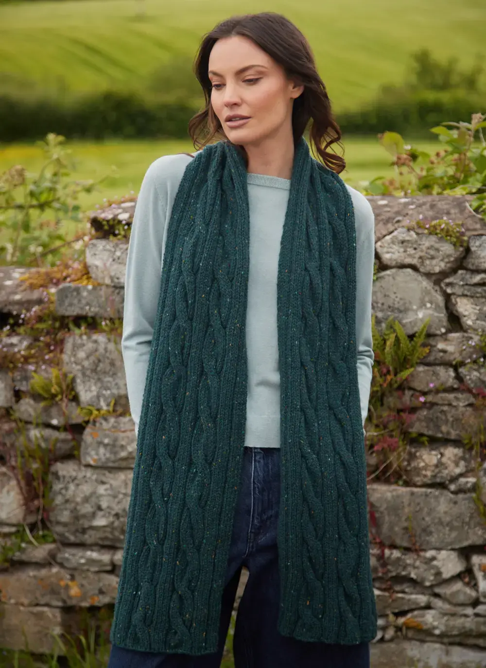 Fisherman Donegal Cable Scarf