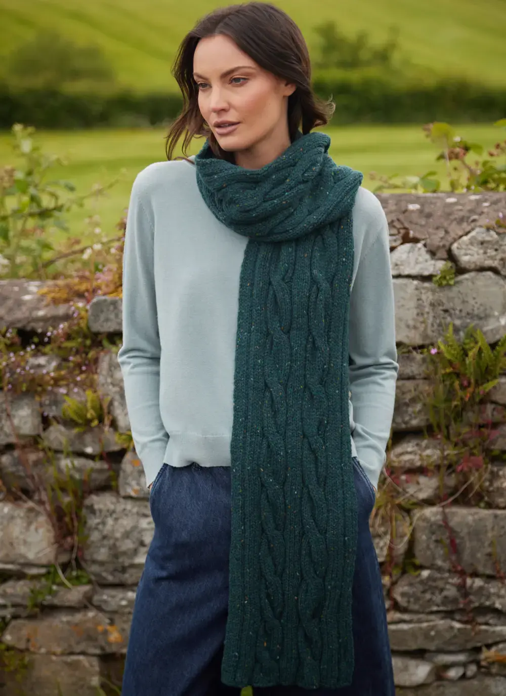 Fisherman Donegal Cable Scarf