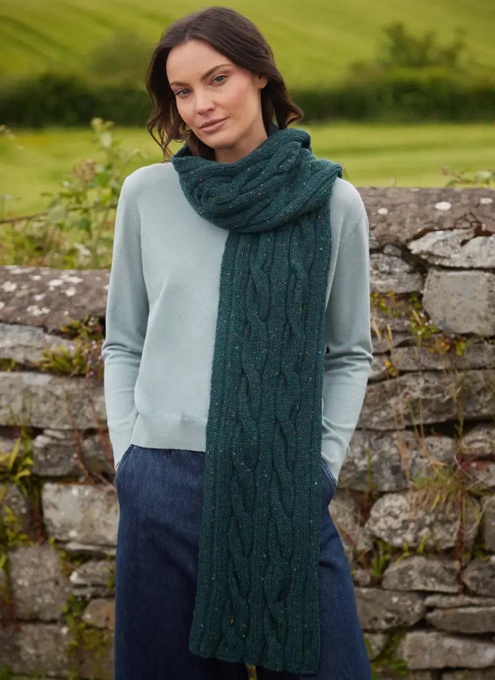Fisherman Donegal Cable Scarf