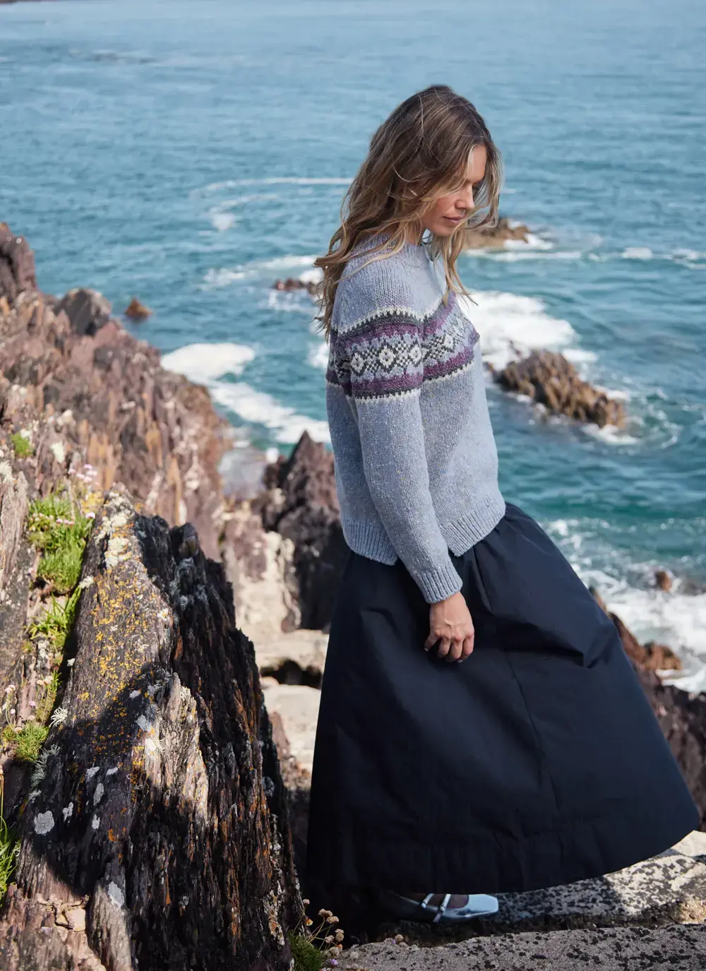 Fisherman Donegal Fairisle Chest Crew 