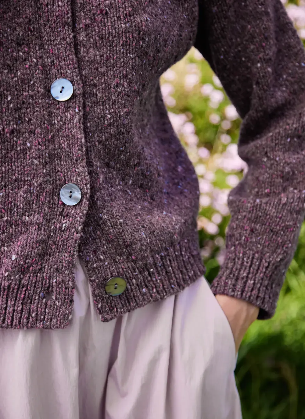 Donegal Fleck Raglan Cardigan 