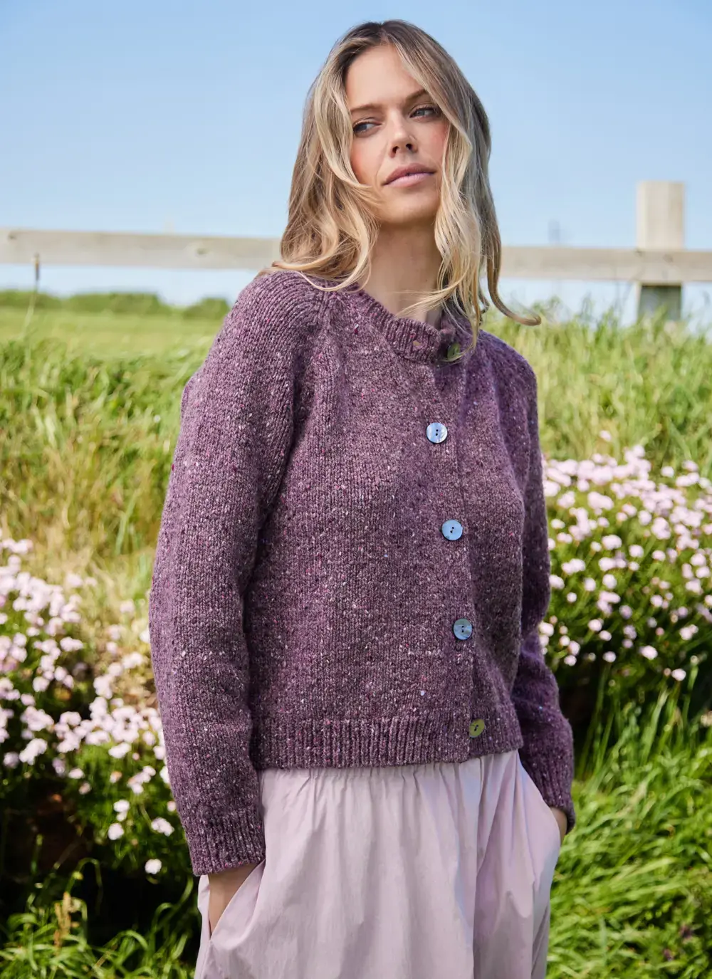 Donegal Fleck Raglan Cardigan 