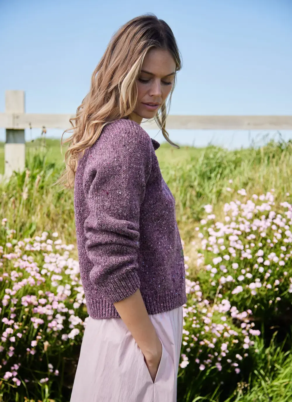 Donegal Fleck Raglan Cardigan 