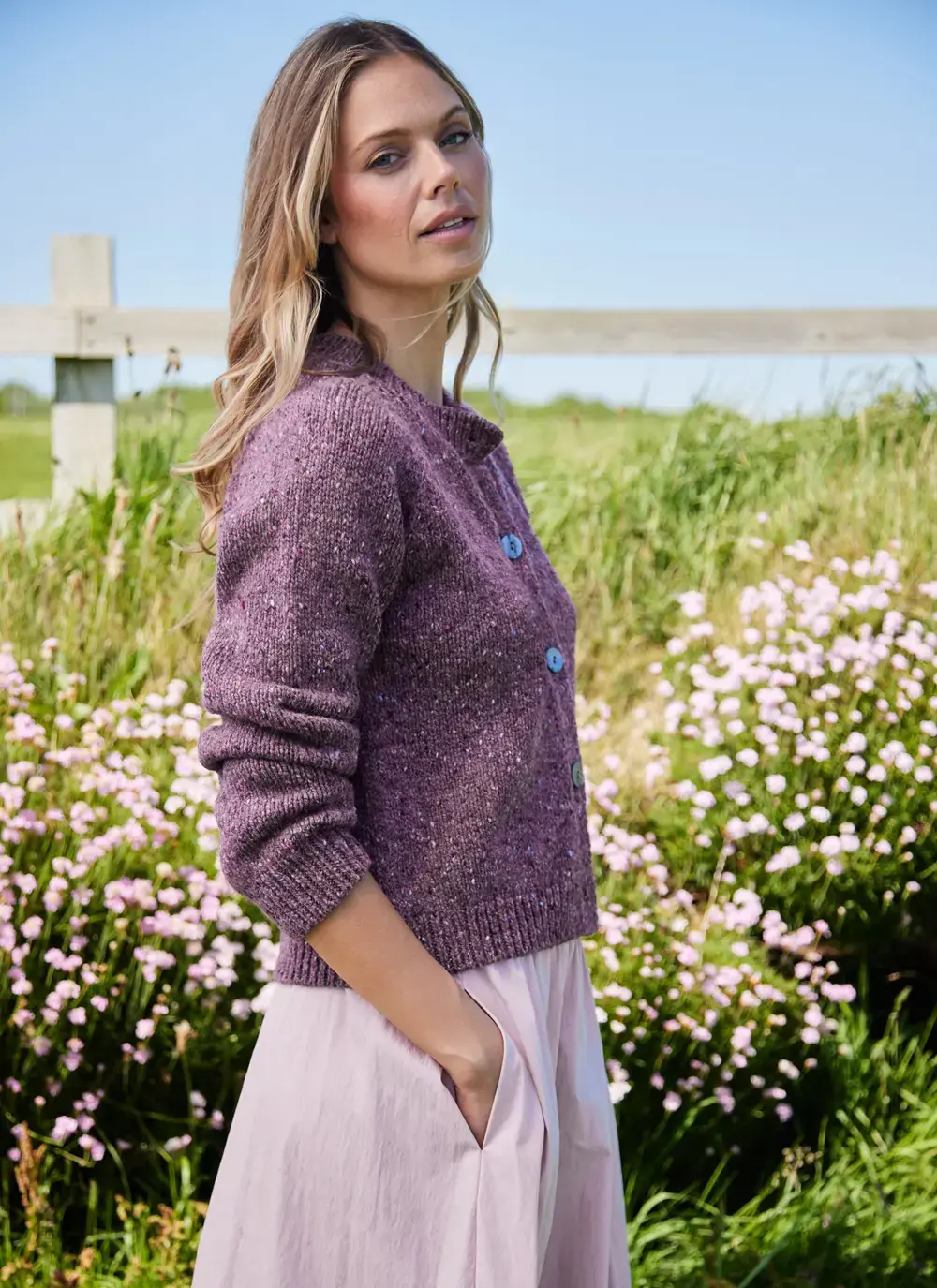 Donegal Fleck Raglan Cardigan 