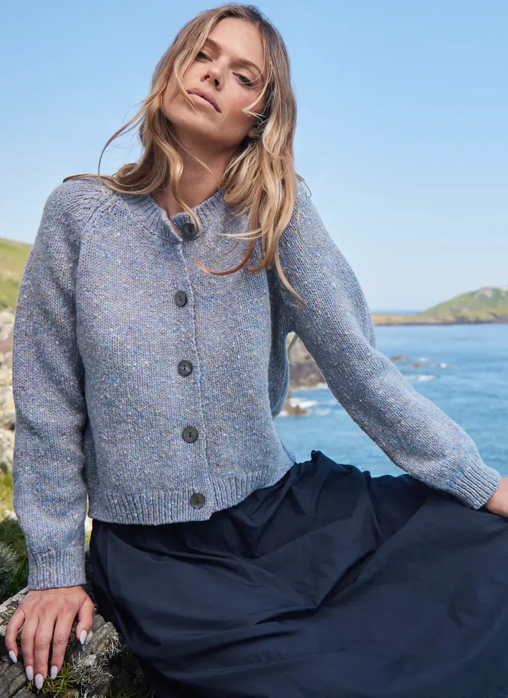 Donegal Fleck Raglan Cardigan 