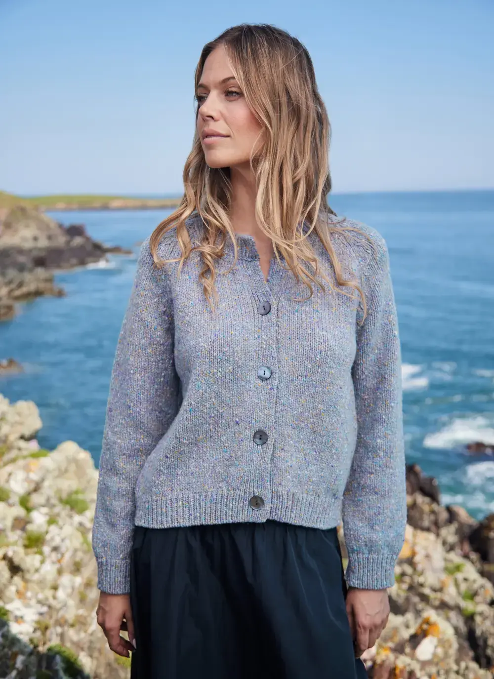 Donegal Fleck Raglan Cardigan 