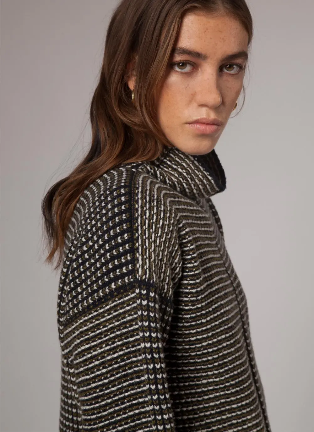 Fisherman Wool Cashmere Funnel Neck Sweater