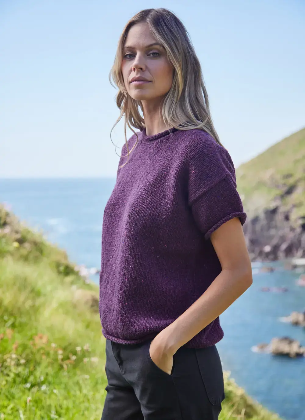 Fisherman Donegal Fleck T-Shirt Pocket Sweater