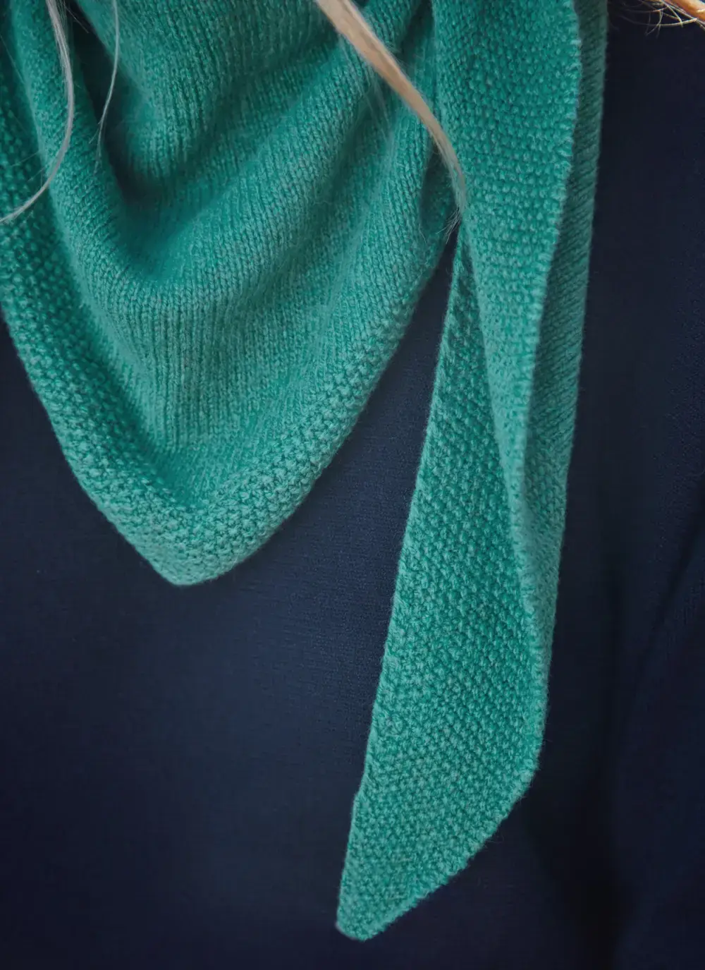 Lambswool Seed Stitch Triangle Scarf