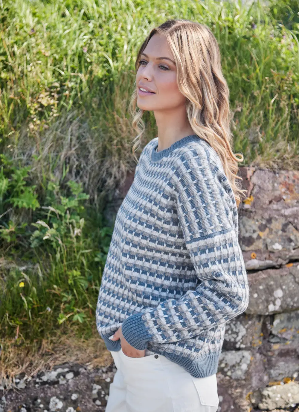 Lambswool Slouchy Stripe Sweater