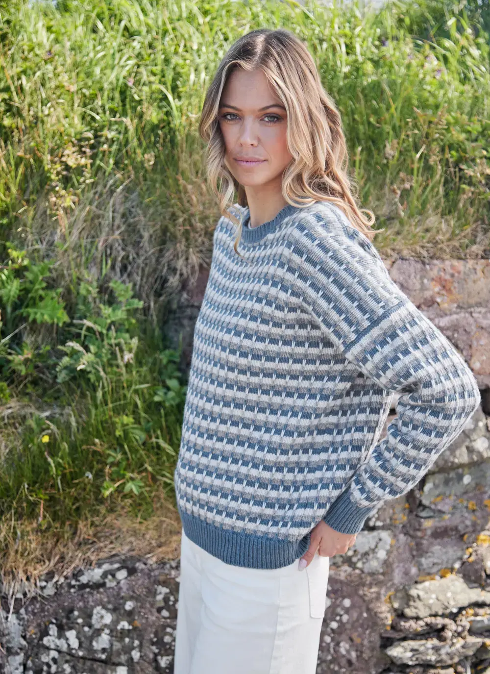 Lambswool Slouchy Stripe Sweater