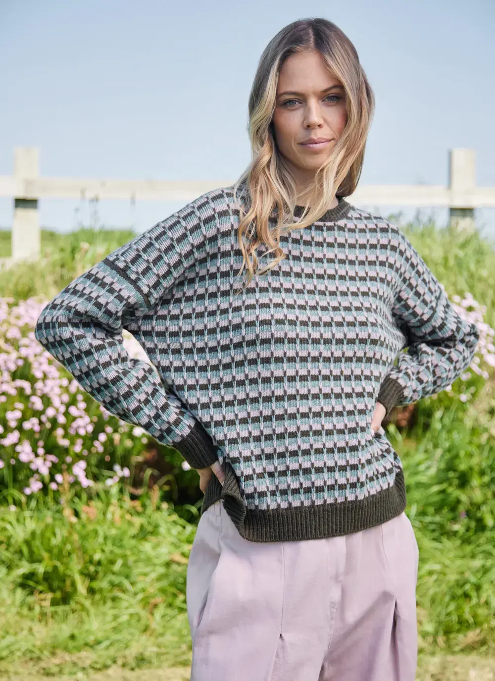 Lambswool Slouchy Stripe Sweater