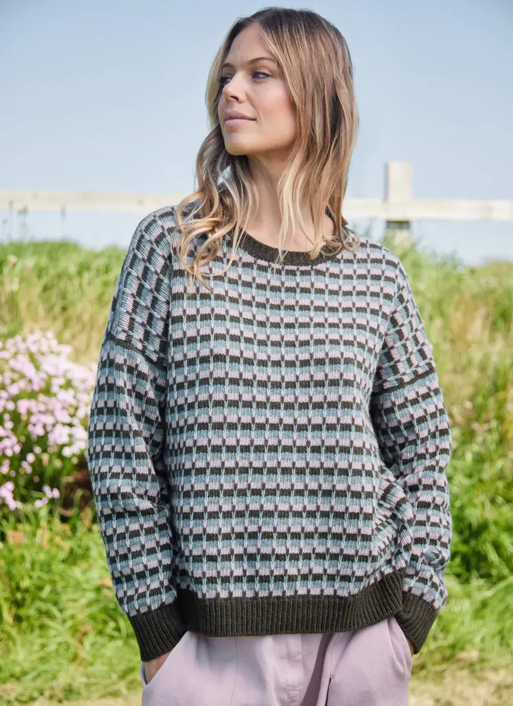 Lambswool Slouchy Stripe Sweater