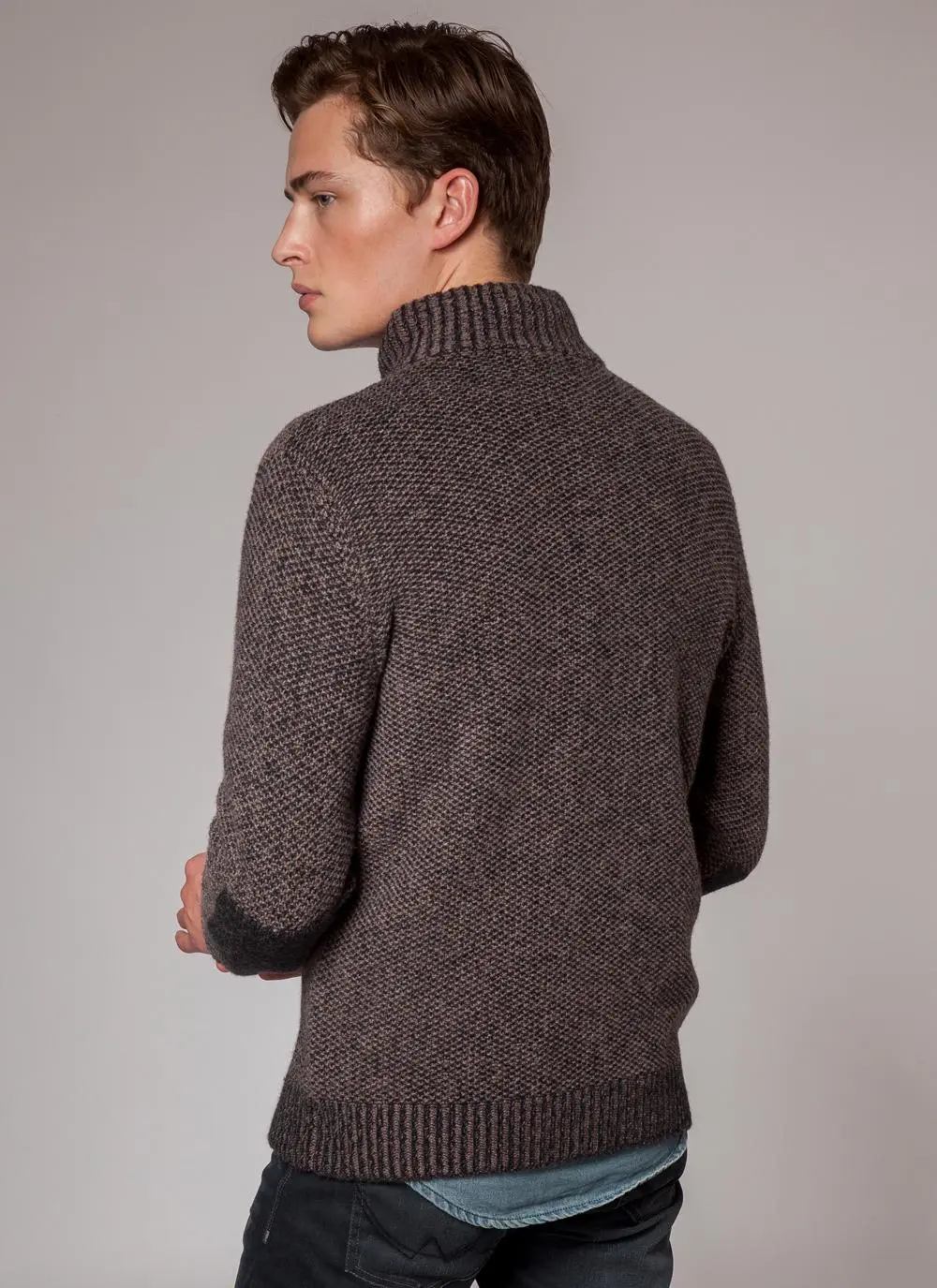 Fisherman Lambswool Zip Through Cardigan