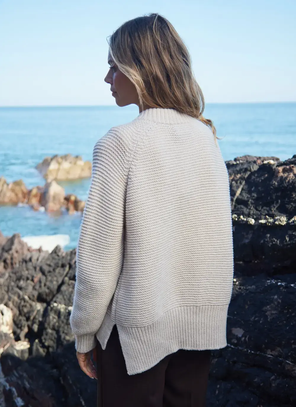 Merino Baseball Collar Cardigan