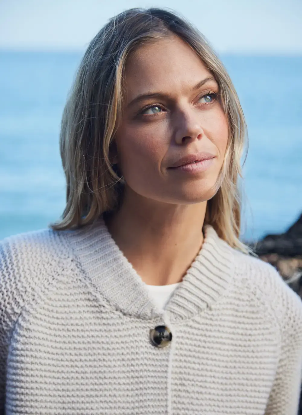 Merino Baseball Collar Cardigan