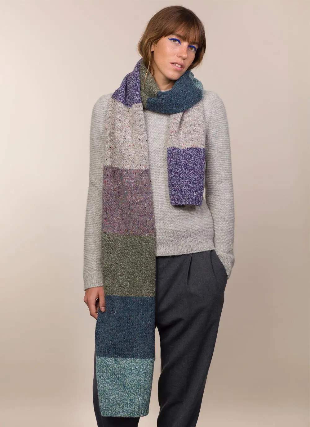 Fisherman Donegal Fleck Color Block Scarf