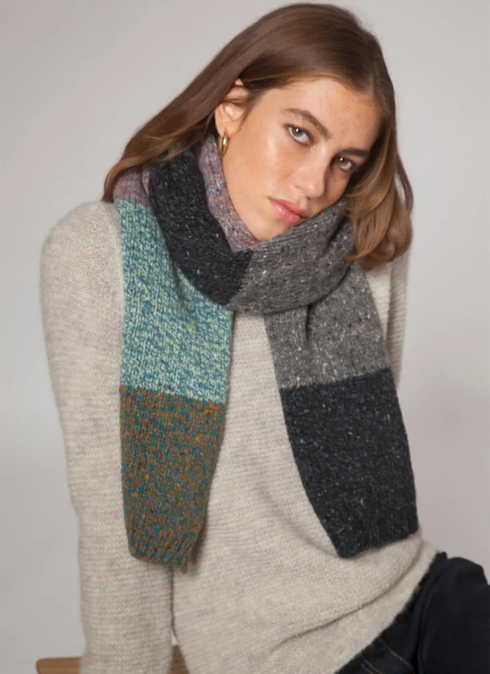 Fisherman Donegal Fleck Scarf - Rock Candy
