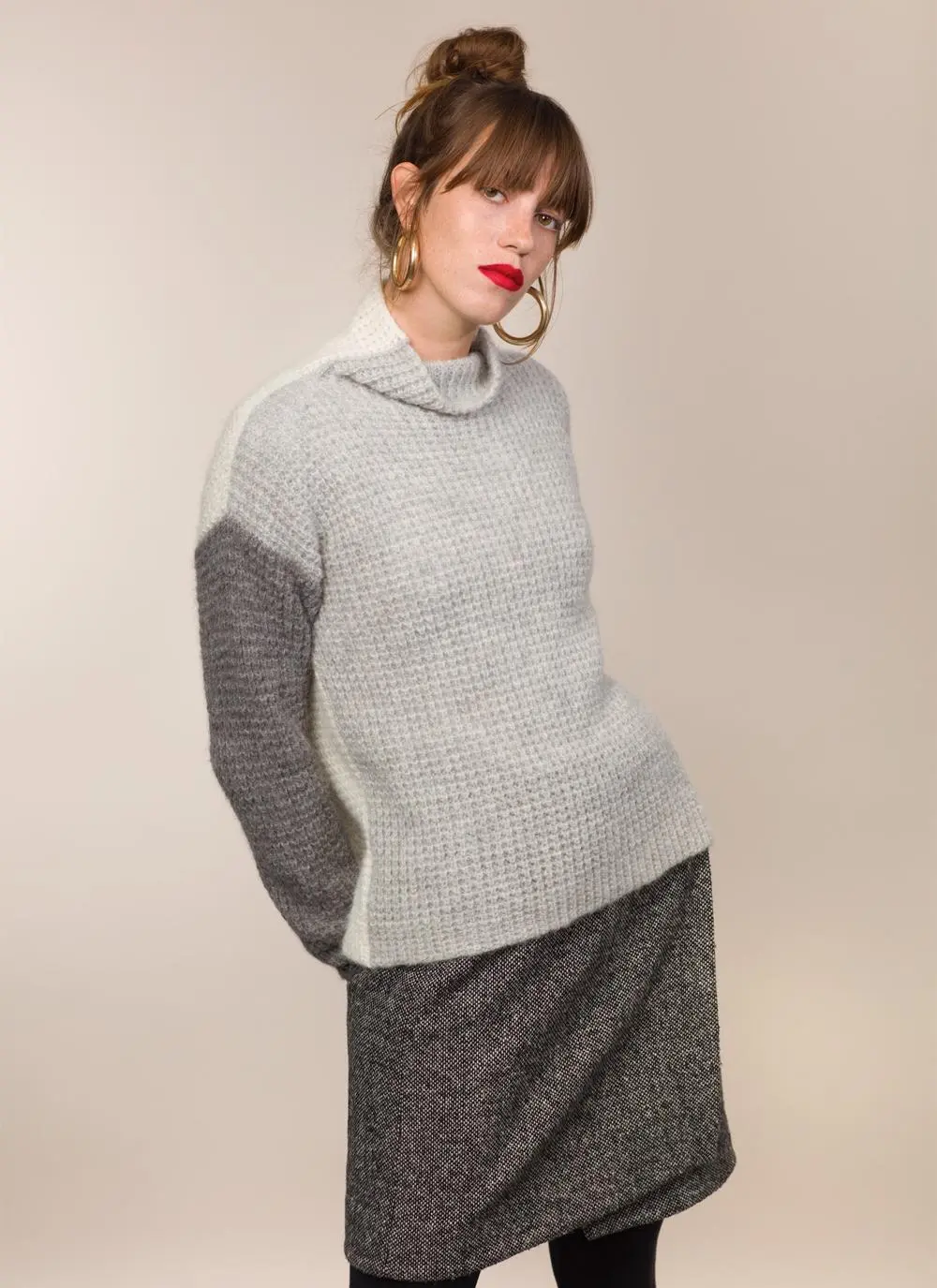 Fisherman Waffle Stitch Reversible Sweater