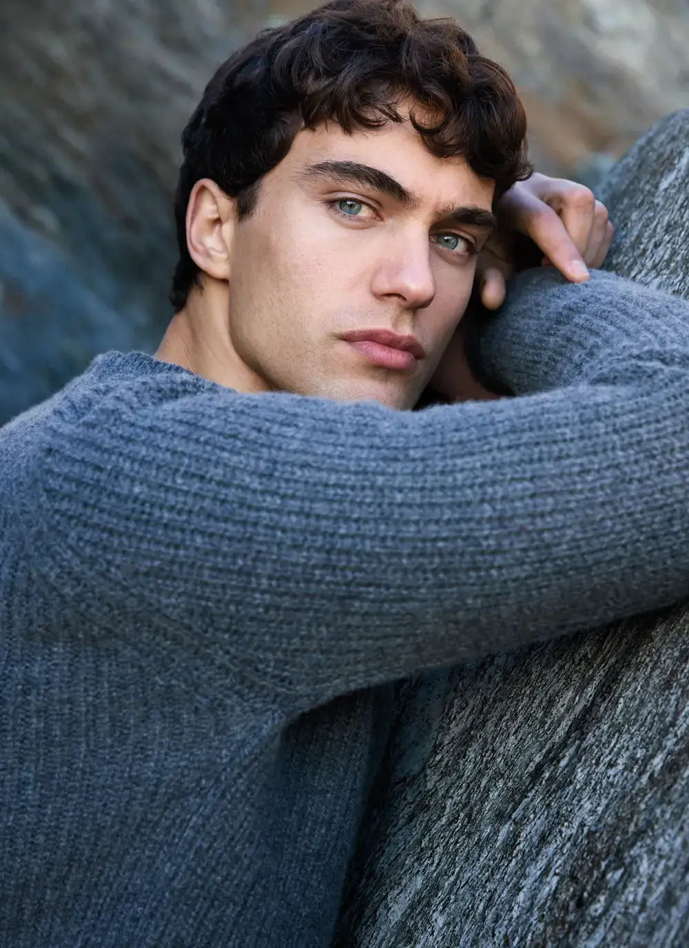 Fisherman Ribbed Lambswool Crew Neck Sweater