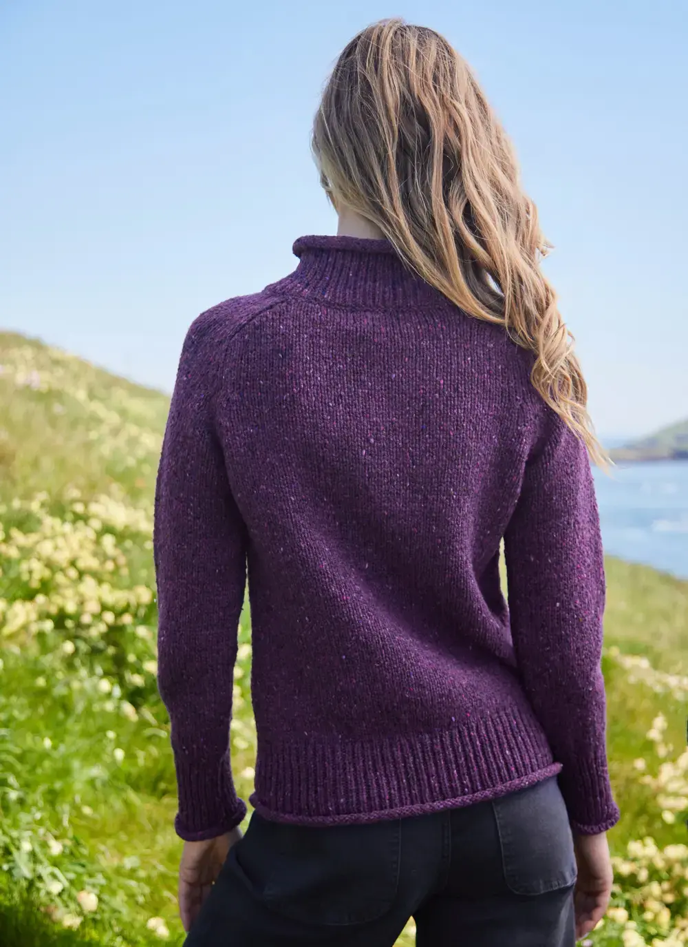 Fisherman Donegal Fleck Saddle Shoulder Sweater