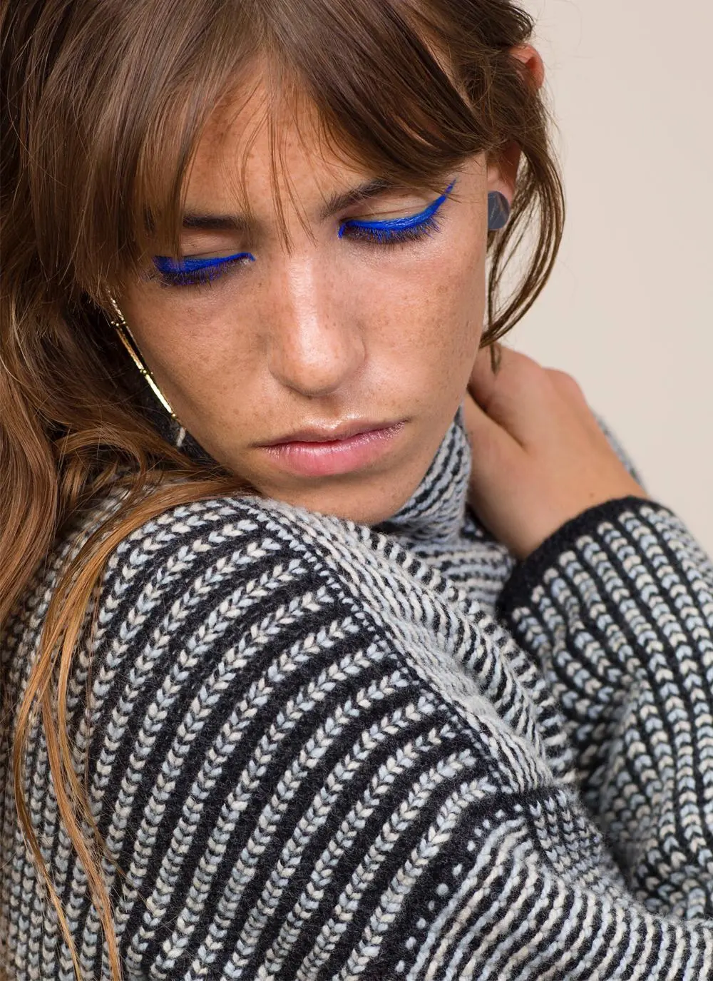 Fisherman Wool Cashmere Funnel Neck Sweater