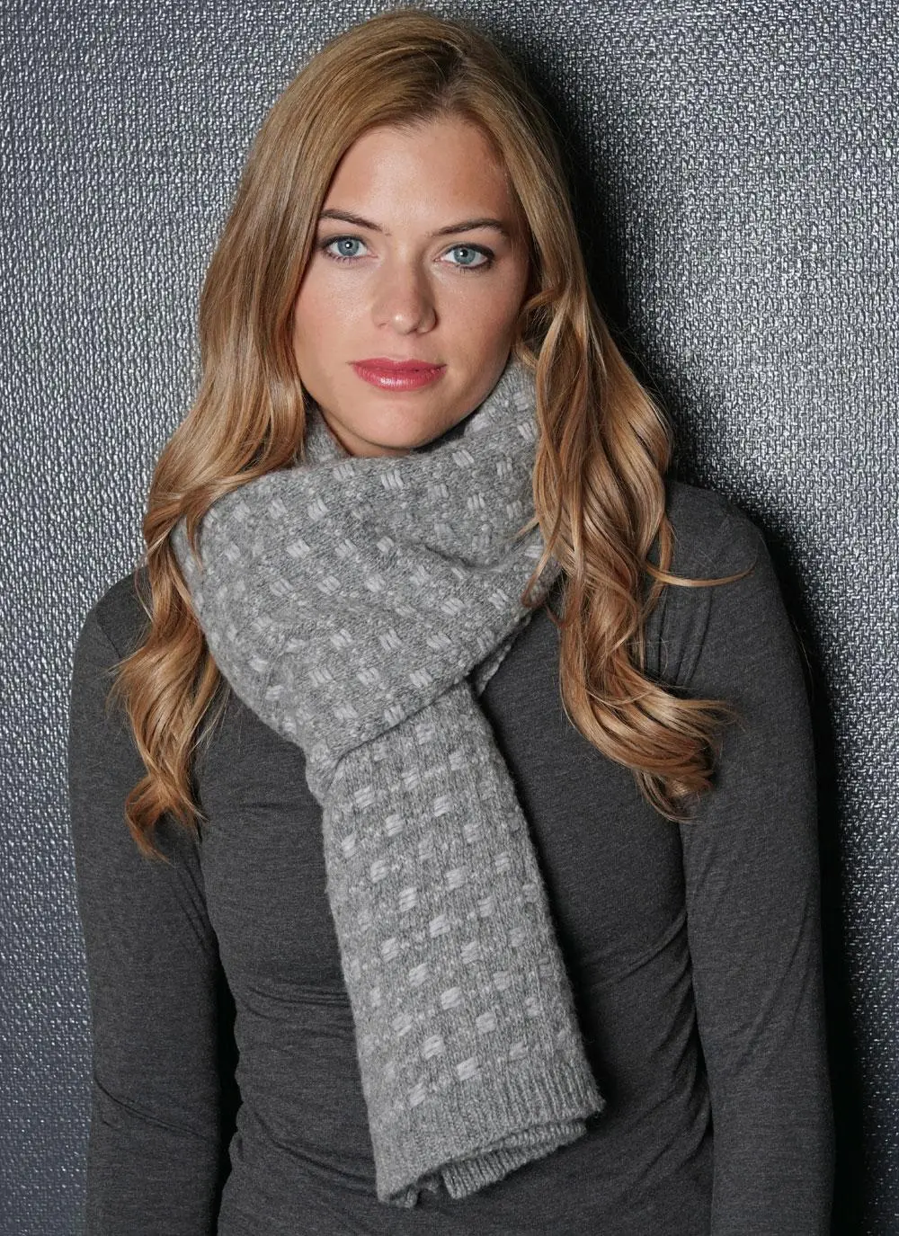 Fisherman Scarf Float Stitch Grey