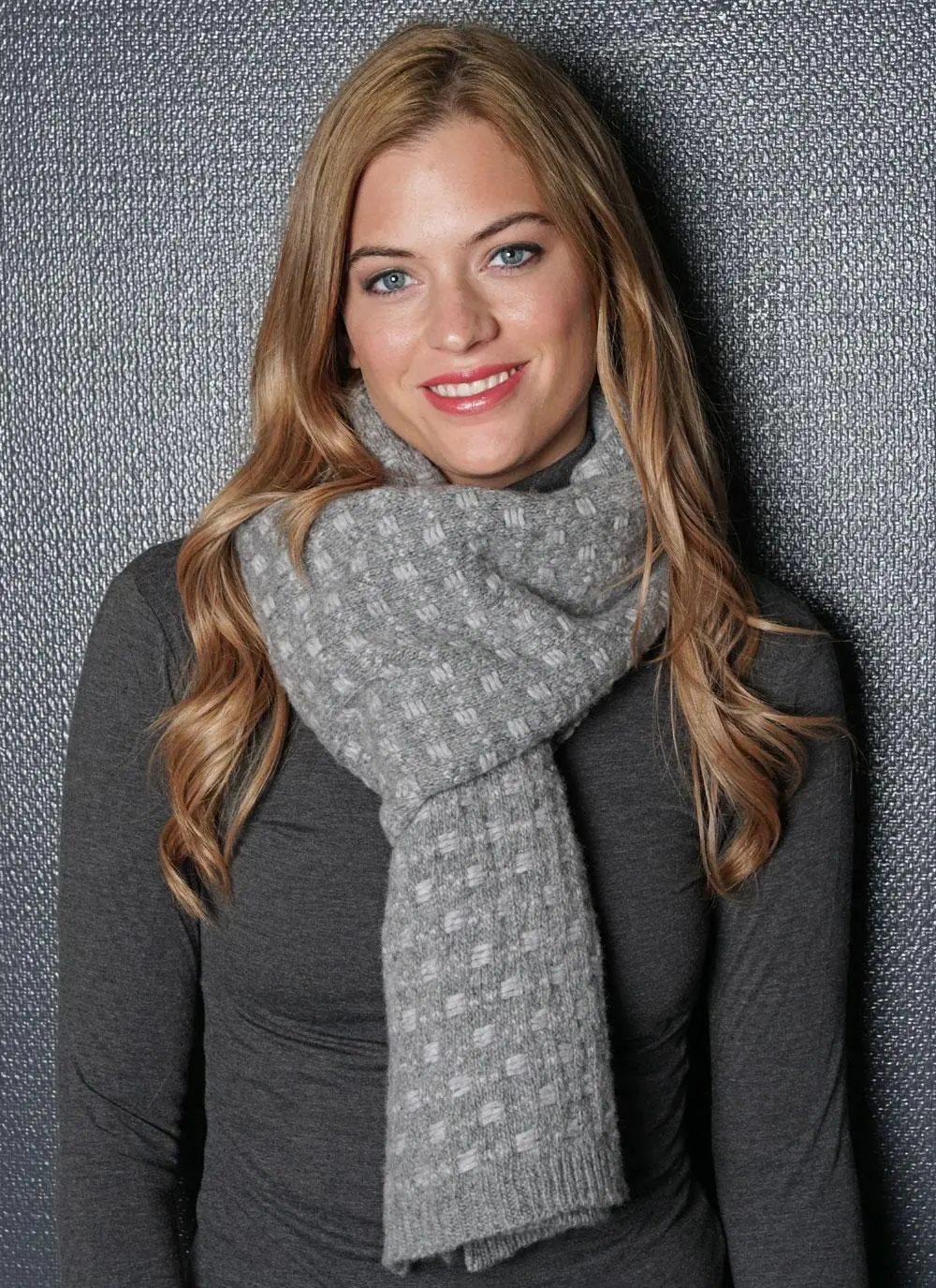 Fisherman Scarf Float Stitch Grey