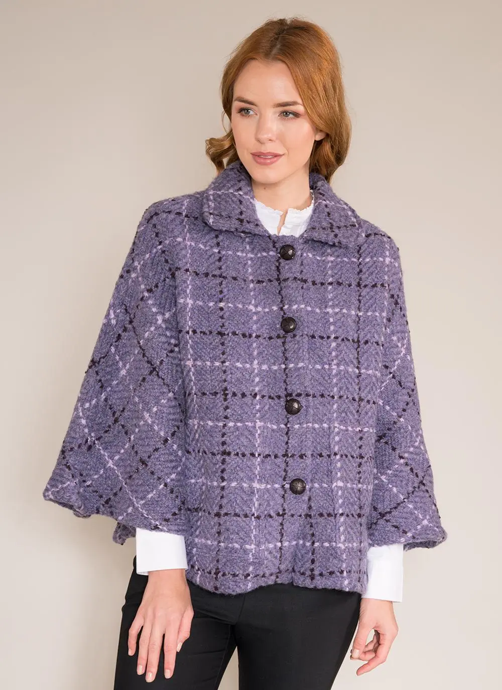 Freda Violet Check Cape