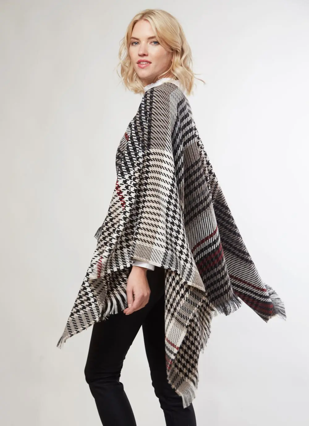 Fringed Plaid Shawl