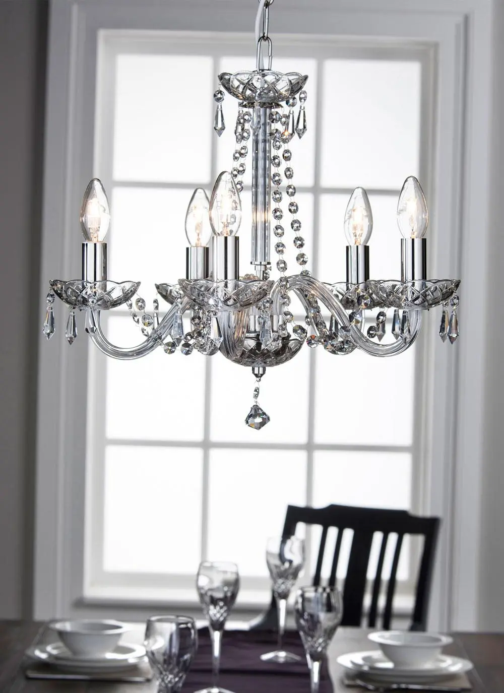 Galway Crystal Cashel 5 Arm Chandelier