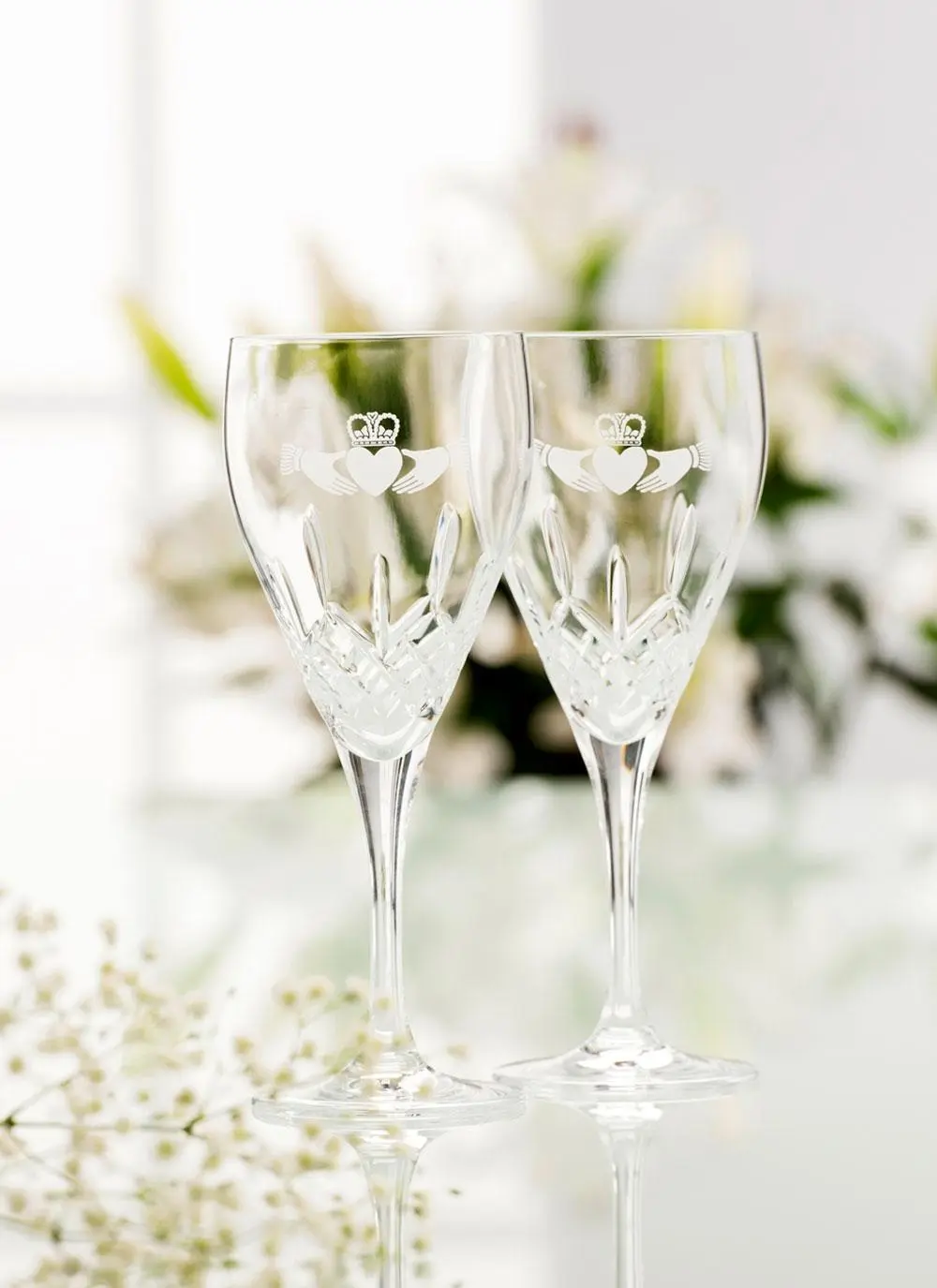 Galway Crystal Claddagh Goblets (Pair)