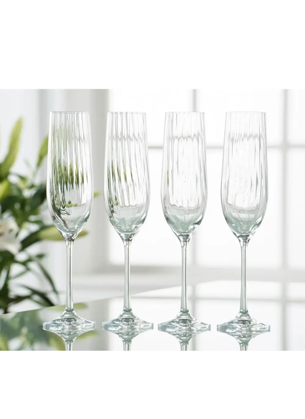 Galway Crystal Erne Flute Glasses Set of 4