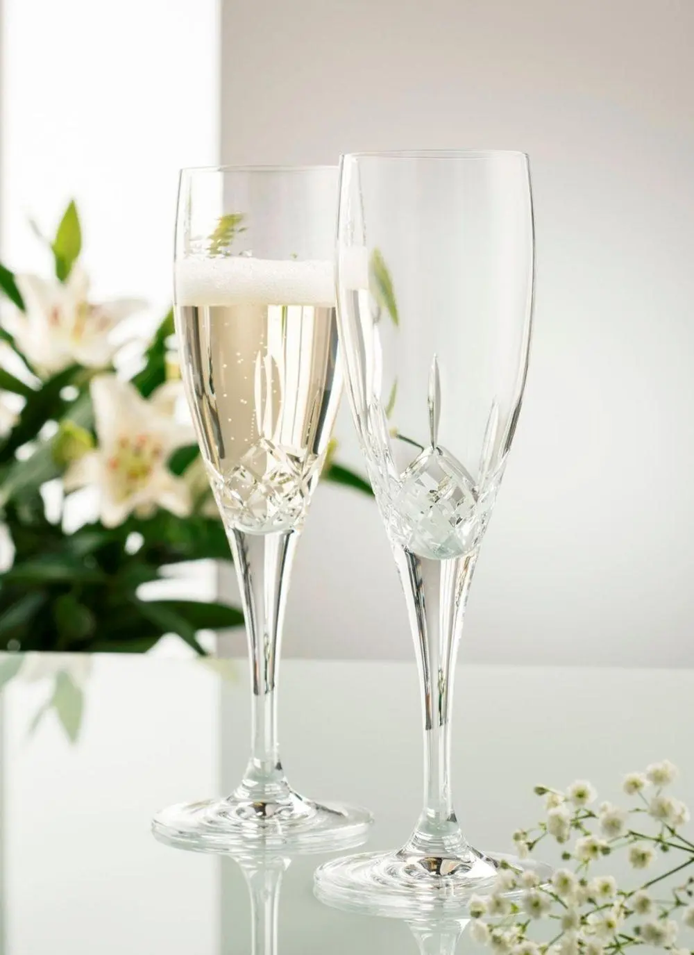 Galway Crystal Longford Flute Pair