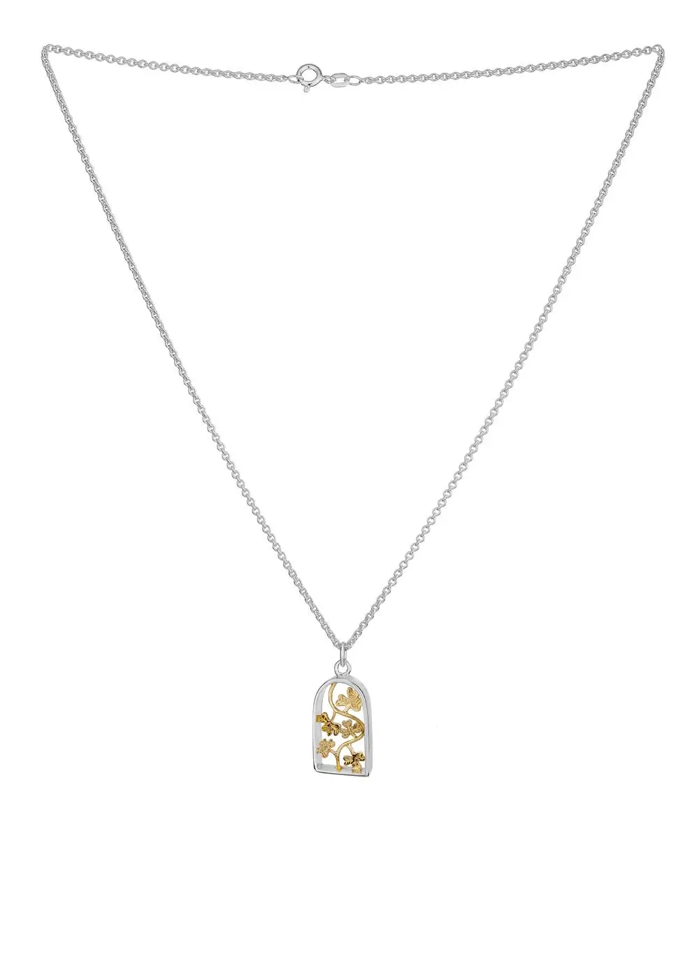 Sterling Silver & 18K Gold Vermeil Shamrock Pendant