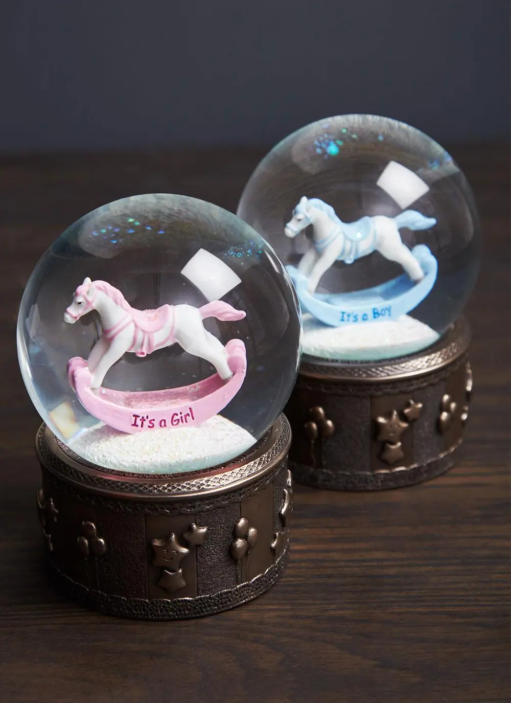 Rocking Horse Snow Globe - Boy