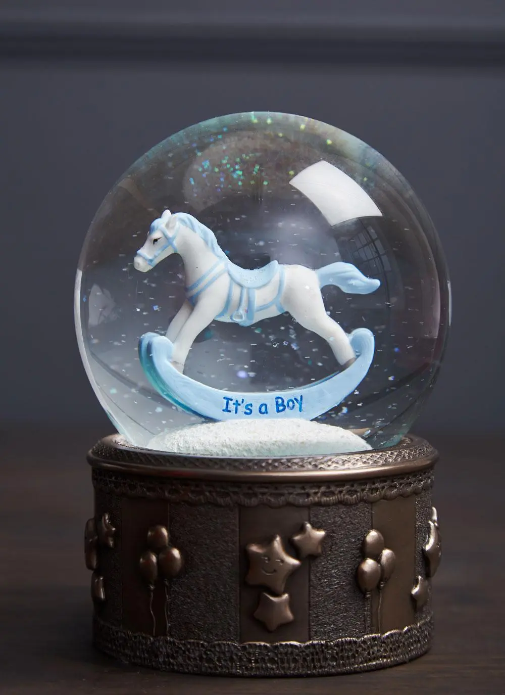 Rocking Horse Snow Globe - Boy