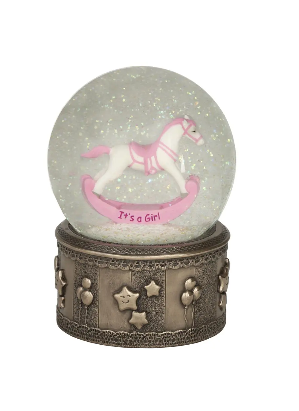 Rocking Horse Snow Globe - Girl