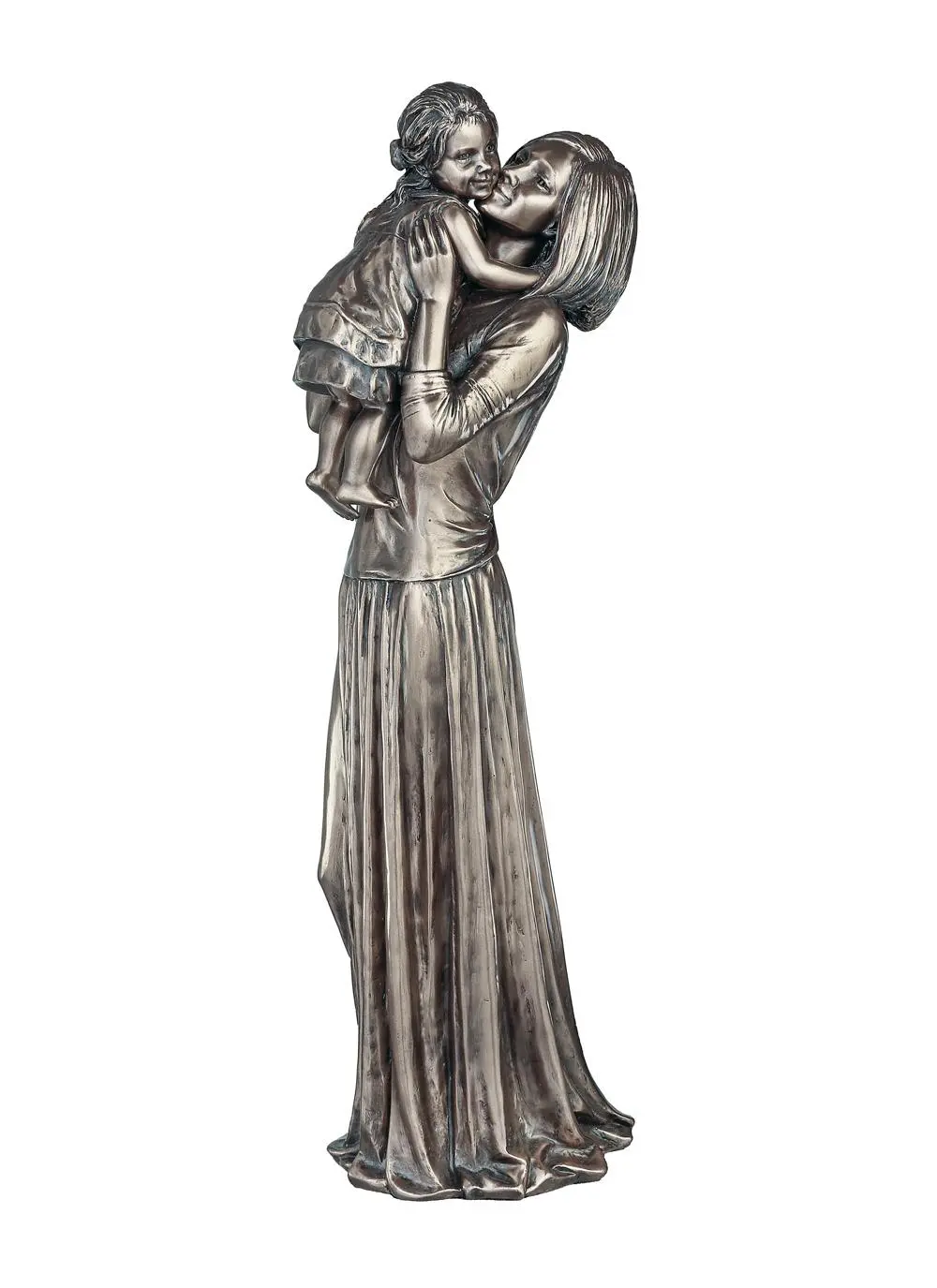 Bronze Mother & Child Figurine