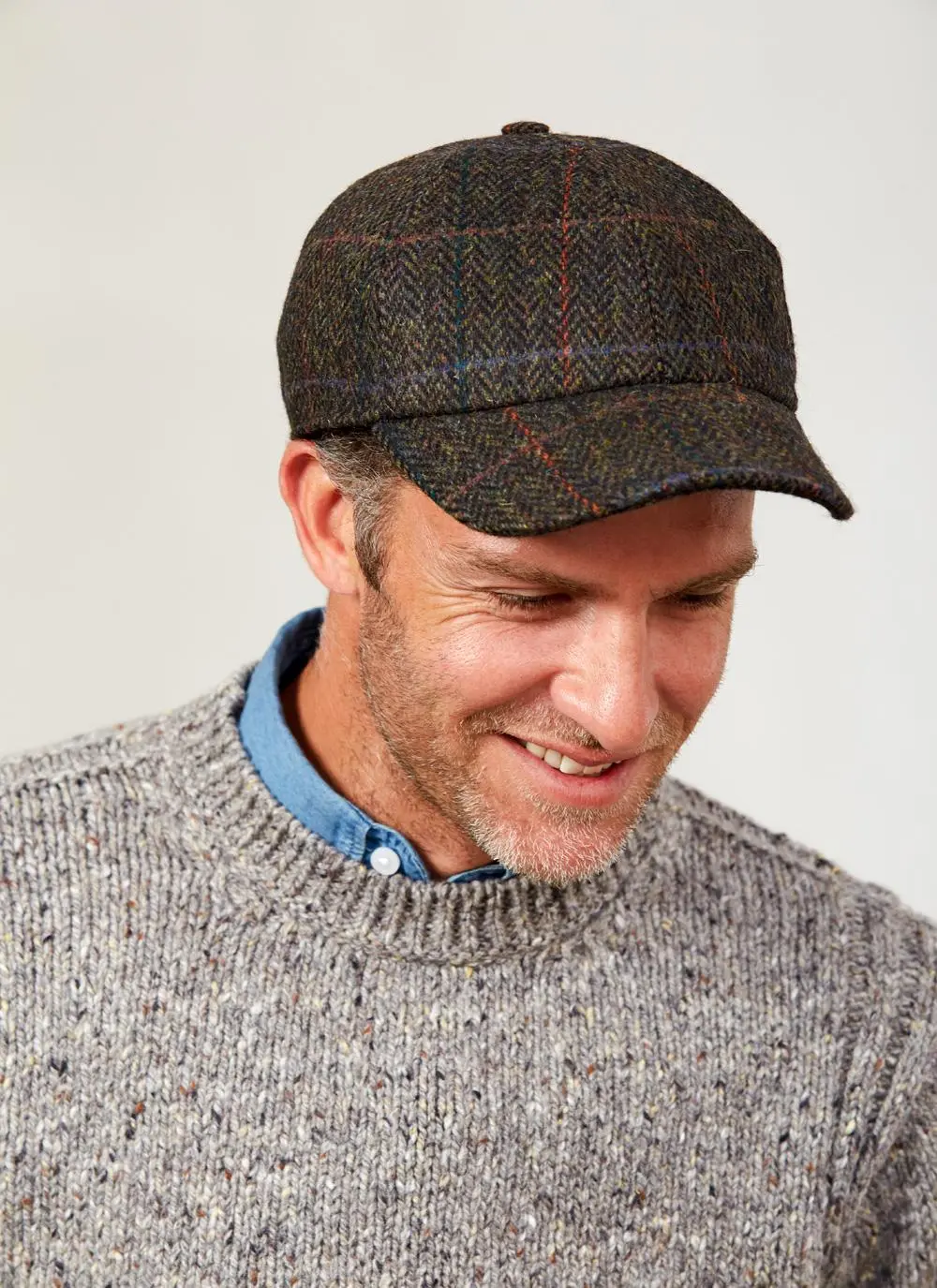 Gents Tweed Baseball Cap with Ear Flaps