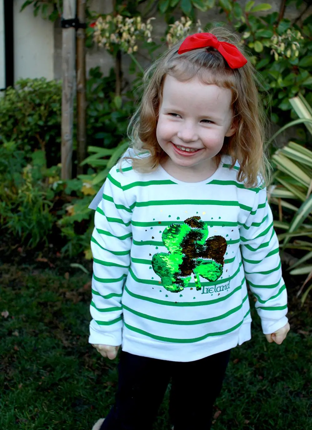 Girls Reversible Sequins Shamrock Sweatshirt