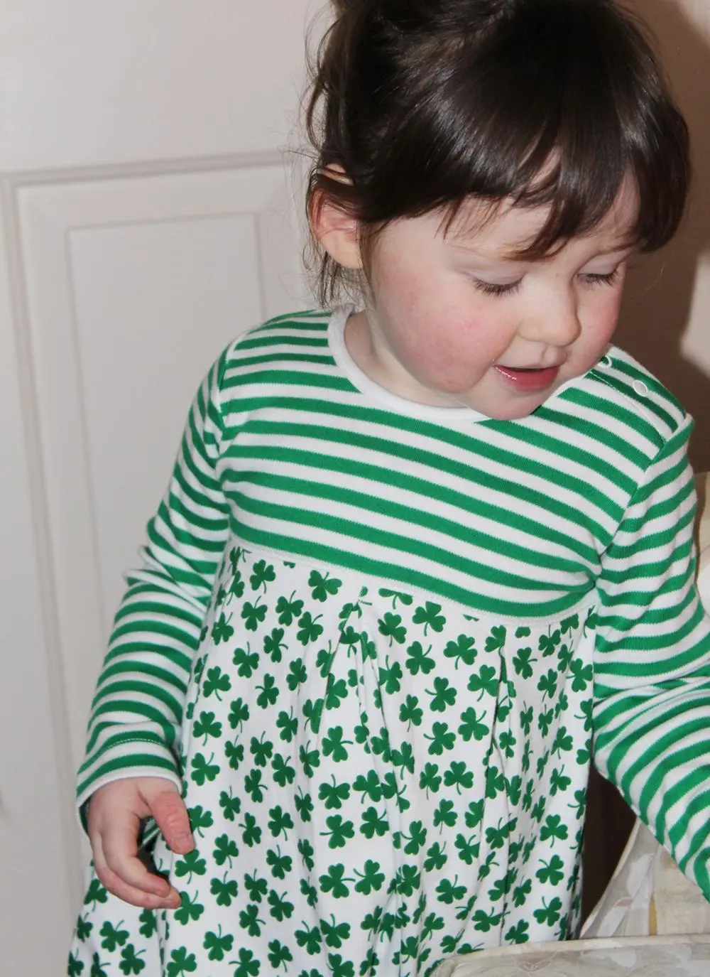 Girls Striped Shamrock Dress