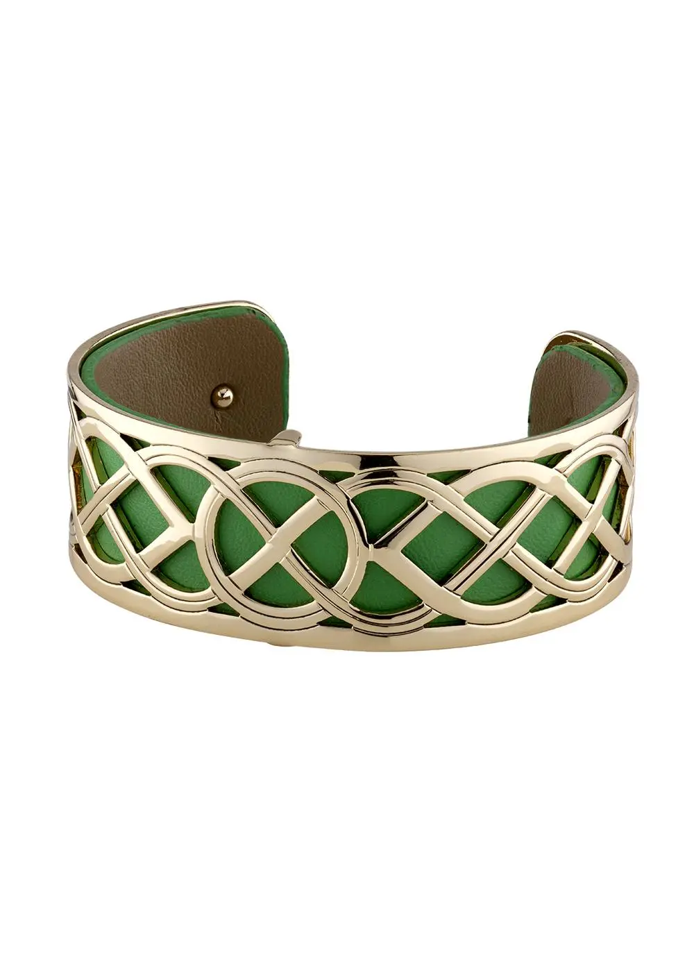 Gold Plated & Leather Celtic Knot Bangle