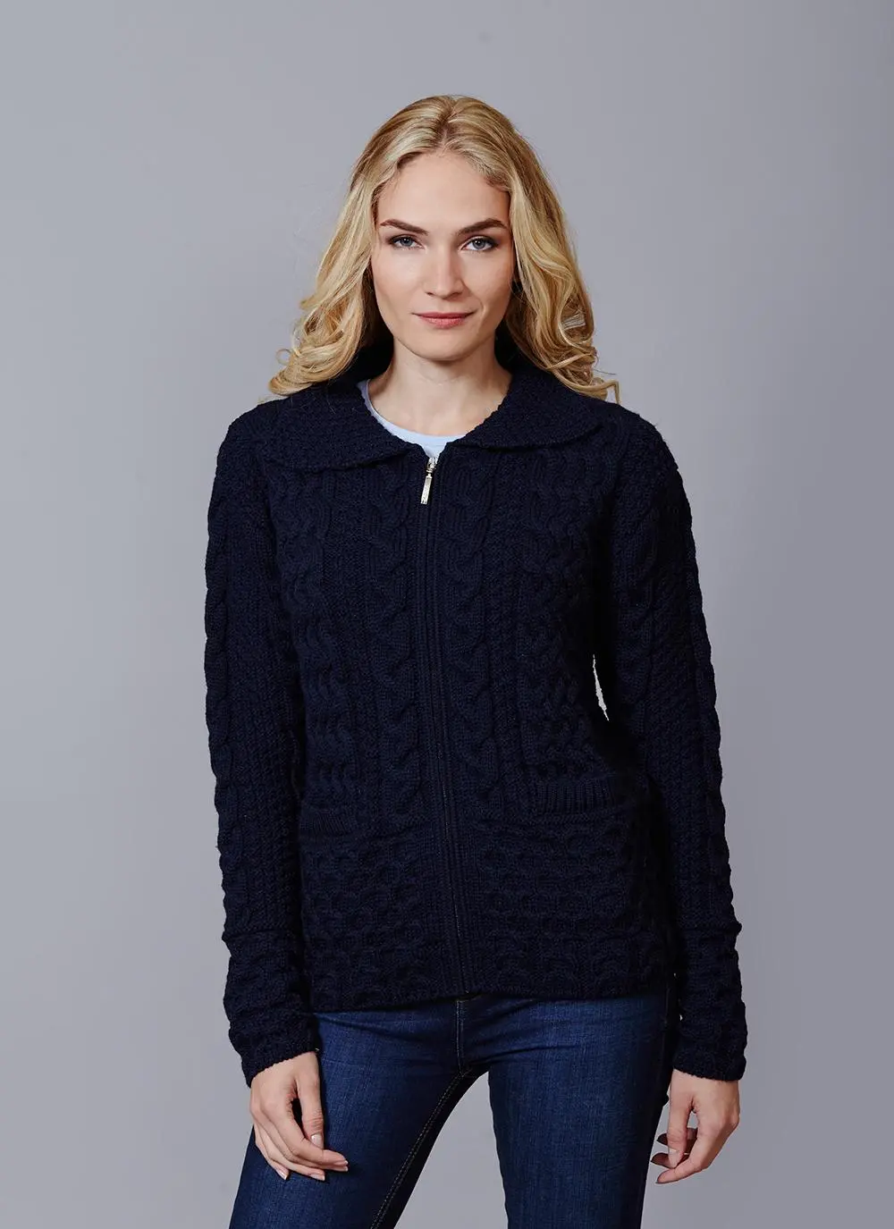 Grace Full Zip Aran Sweater